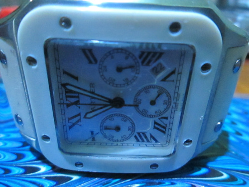 Reloj Cartier Santos Cronógrafo Maquinaria Japonesa Hermoso