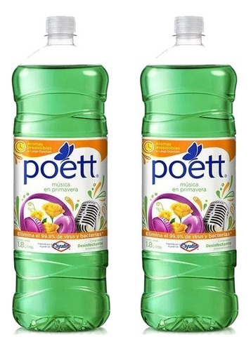 Limpiador De Pisos Poett Música En Primavera X1.8lt Pack X2u