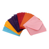 50 Mini Sobres Para Cartas De Papel Tarjetas Invitaciones Color Varios Liso