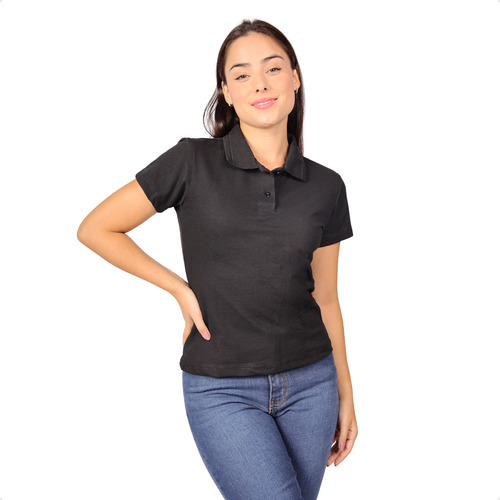 Camiseta Polo Feminina Básica Lisa Uniforme Babylook