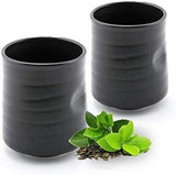 Hstc02blck, Juego De 2 Tazas   Japanese Teacups, Negro