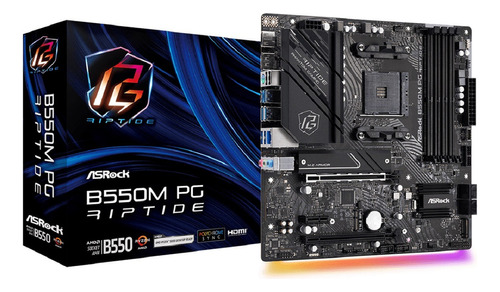 Placa Base Asrock B550m Pg Riptide, Chipset B550, Amd Am4, Color Negro