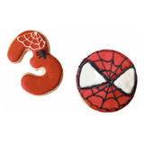 Galletas Decorada Números Araña - Spiderman - Fiesta 10pz