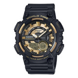 Reloj Casio Hombre Aeq-110bw Sumergible 100m Color De La Malla Multicolor Color Del Bisel Negro Color Del Fondo 9a