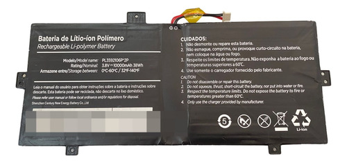 Bateria Notebook Duo Pl3592106p*2p Q432a 3,8v 10000mah