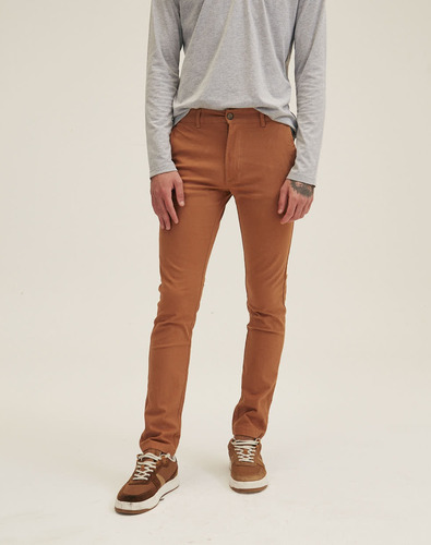 Pantalón Chino Munich, Hombre, Gabardina Slim, Mostaza Equus