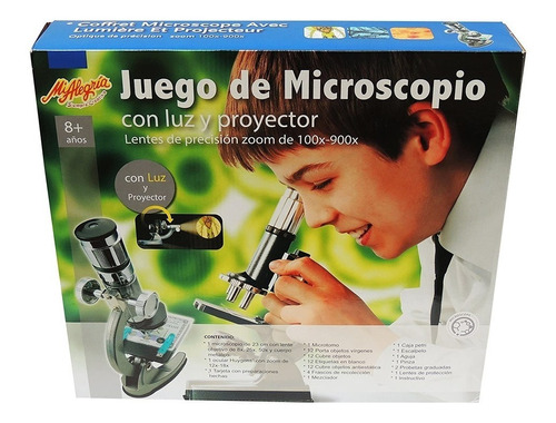 Microscopio Con Luz Y Proyector 100x 900x De Mi Alegría 5536