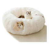 Túnel De Felpa Con Cama Para Gatos Blanco