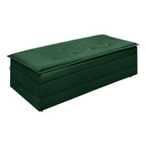 Puff Recamier Bau Moderno Que Vira Cama Estofado Cor Verde