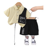 Conjunto De Camisa Masculina De Verão+shorts Esportivos