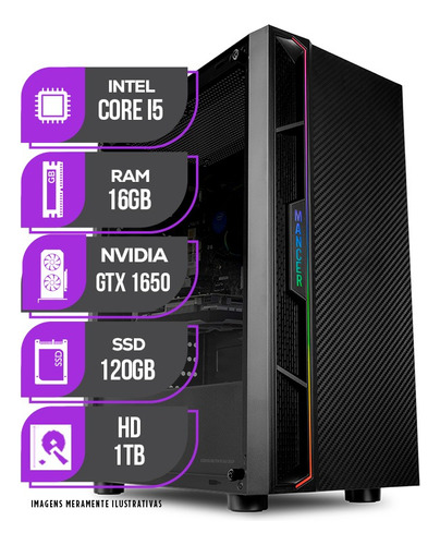 Pc Gamer Mancer Intel I5, Gtx 1650 4gb, 16gb Ram Hd 1tb +ssd