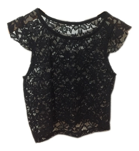 Croptop Encaje Negro