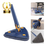 Mop Limpeza Triangulo Ajustável Giratório  360° Esfregão Cor Azul