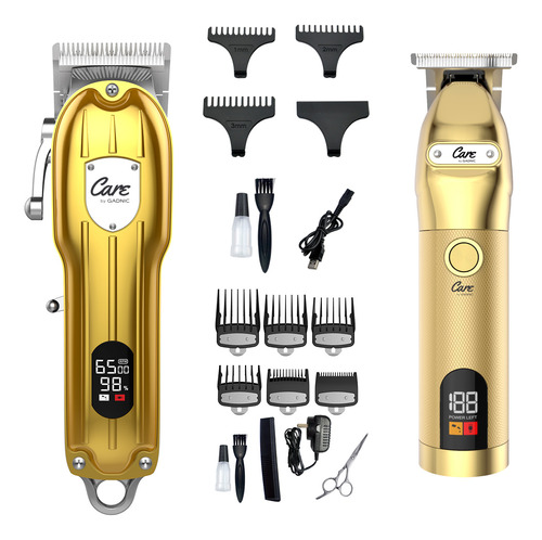 Kit Peluquería Gold Gadnic Cortadora De Pelo + Patillera Usb