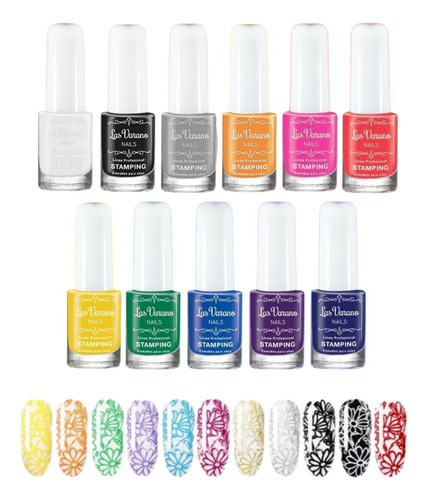 Esmaltes Para Stamping Las Varano Stencil Deco Uñas Nail Art