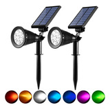 Foco Solar Exterior 7 Luces Led Cambian Color Impermeable