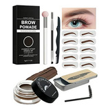 Kit De Estampado Y Plantillas Para Cejas - 16 En 1, Gel Impe