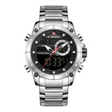 Relógio Masculino Naviforce Modelo 9163 Prata