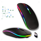 Mouse Recarregável Sem Fio Optico Led Rgb Ergonômico Premium