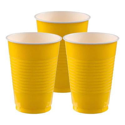 Vaso De Plástico Desechable 12oz Granmark - 20 Piezas Color Amarillo | Meses sin interés