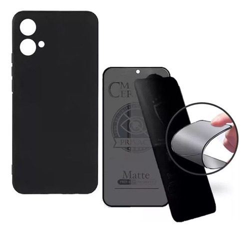 Capa + Pelicula Ceramica Privacidade Fosca + Cam P/ Moto G84