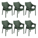 Conjunto 6 Cadeiras Relic Grifit Verde Alecrim Db