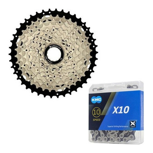 Cassete 10v Absolute 11/46 Corrente Kmc X10 20v Serv Shimano