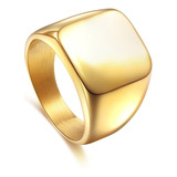 Anillo Dominante De Acero De Titanio Jz017 Para Hombre, Oro