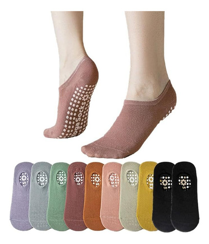 9 Pares Calcetines Antideslizantes De Yoga Para Mujeres