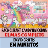 Pack Imágenes Clipart Dulce Unicornio Candy Unicorns