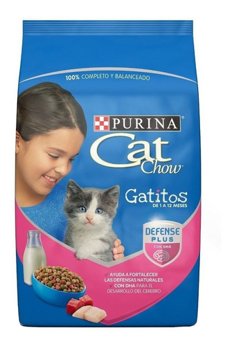Alimento Cat Chow Defense Plus Para Gato De Temprana Edad Sabor Mix En Bolsa De 8 kg