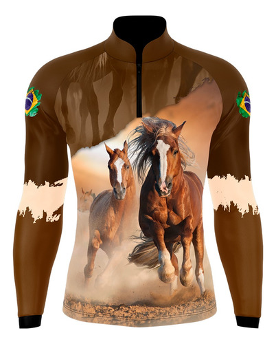 Camisa Camiseta Cavalo Cowboy Country Peão Mangalarga Uv50