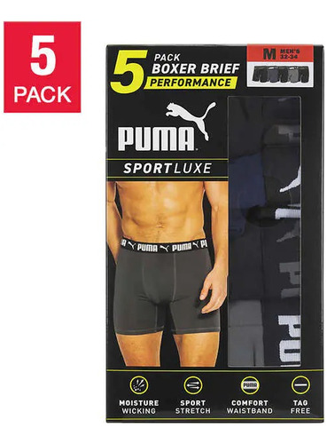 Boxer Puma Hombre Absorbe Humedad 5 Pza 100% Original De Usa