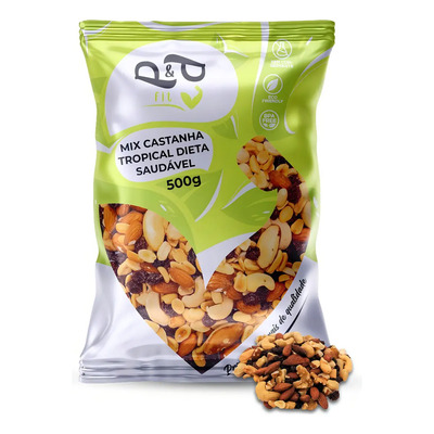 Mix Tropical Nuts 500g Castanha Amêndoa Amendoim Uva - P&P | MercadoLivre