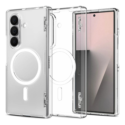 Spigen Funda Galaxy Z Fold 7 Ultra Hybrid Pro Magfit Carga Inalámbrica Rápida Protección Bisagra Blanca