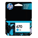 Cartucho Hp 670 Cyan Original Cz114al 3525 4615 5525