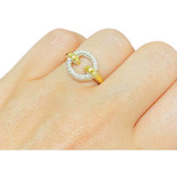 Anillo Circulo Calado Plata 925 Y Oro 18k Ideal Mujer Ao 434