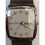 Reloj Vintage Skagen Denmark De Titanio Y Cristal Mineral 