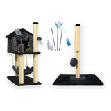 Kit Casa Rede Playground Gato Arranhador Brinquedos Poste G