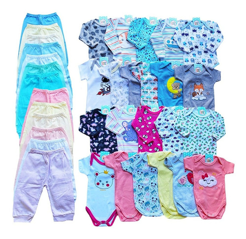 Kit 15 Peças Maternidade De Roupas De Bebê Menino Menina