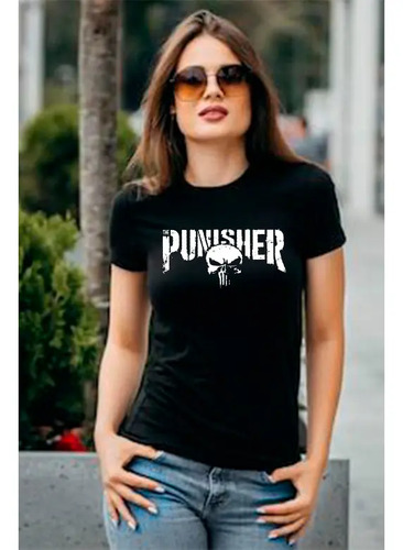 Playera Negra The Punisher Logo