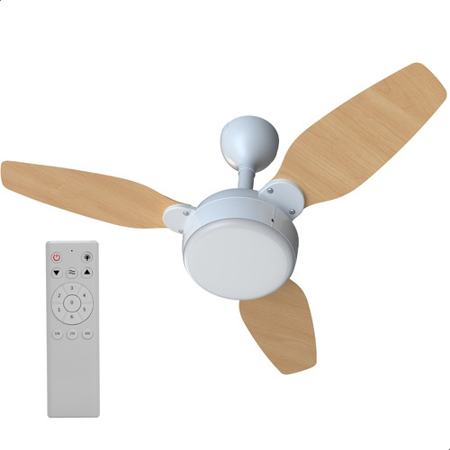 Ventilador De Teto Legacy 3 Pás Mdf Branco E Pinus 