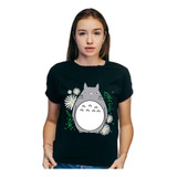 Remera Negra Totoro - Manga Corta Unisex - Anime Moda Gato