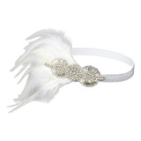 Diadema India Con Forma De Pluma Blanca Para Fotos De Novia