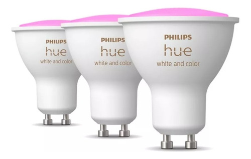 Philips Hue Lámpara Led Individual Gu10 Dicroica Rgb Pack X3