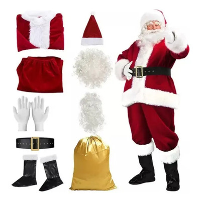 Traje De Papá Noel De Navidad Para Hombre Y Mujer