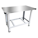 Mesa De Serviço Industrial Aço Inox 120x70 - Kenok