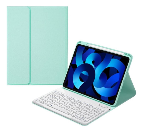 Funda Con Teclado Kaitesi / Para iPad 10/ Mint Green