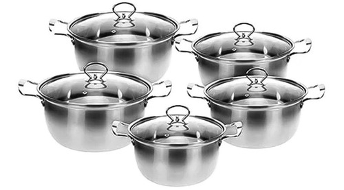 Set De 5 Ollas Bateria De Cocina Stanless Steel Pot