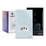 Interruptor Inteligente 4x2 Wifi 2 Botões Tomada Ekaza Tuya